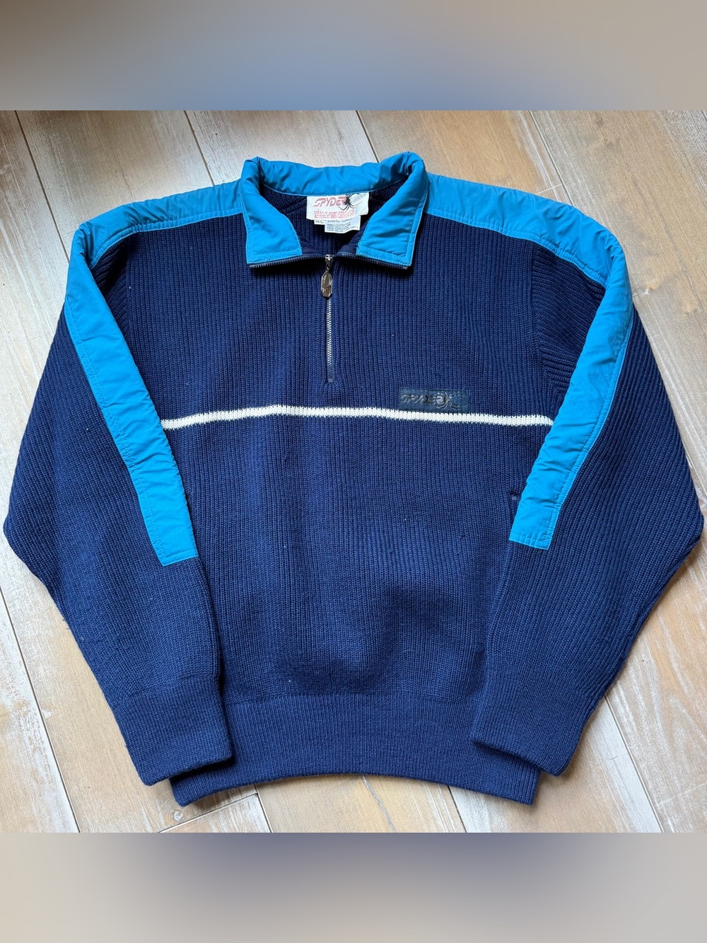 Vintage Spyder Wool Navy 1/4 Zip Jacket